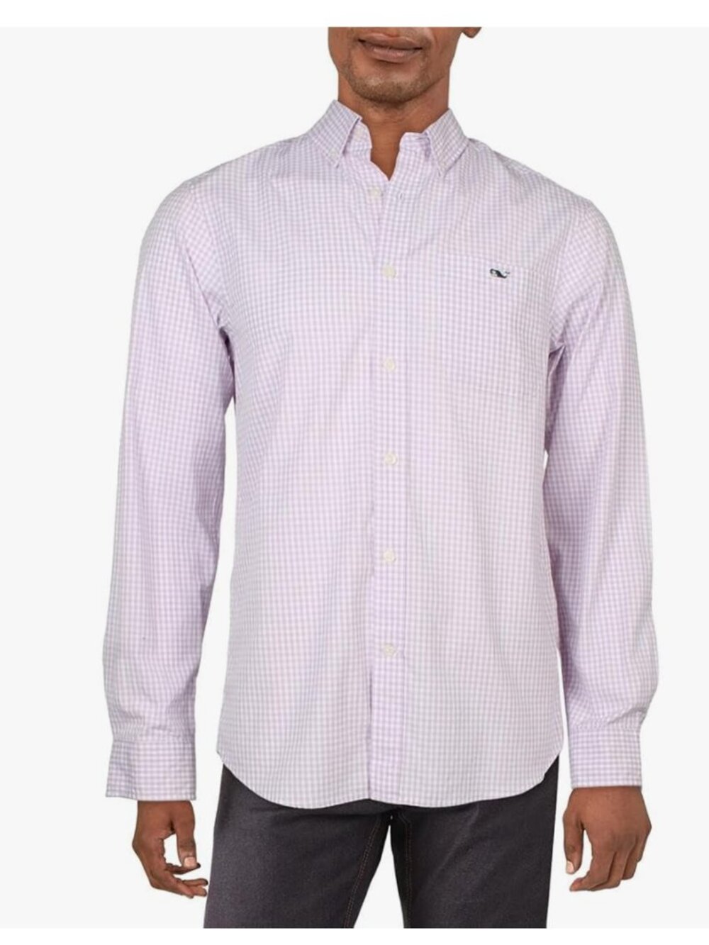 Vineyard Vines Men's Gingham Performance Button Down Shirt Lavender Sky XXL NWOT